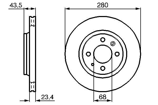 BOSCH Remschijf 0 986 478 375 BOSCH 0 986 478 375 Remschijf SAAB 900 I Combi Coupe 2.0 c 107 Pk 1983