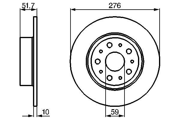 Disco de travão BOSCH 0 986 478 463 BOSCH 0 986 478 463 Disco ALFA ROMEO 166 2004