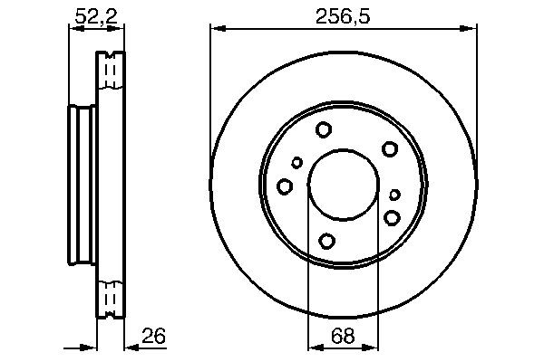 BOSCH Disco freno 0 986 478 485 BOSCH 0 986 478 485 Disco freno NISSAN Vanette Cargo Van (HC23) 1.6 i 97 CV 1996