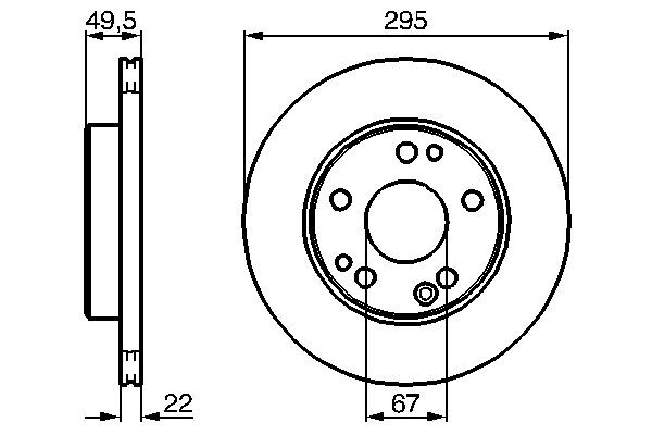 BOSCH Bremseskive 0 986 478 525 BOSCH 0 986 478 525 Bremseskive MERCEDES-BENZ E-klasse Sedan (W124) E 500 (124.036) 320 HK 1993