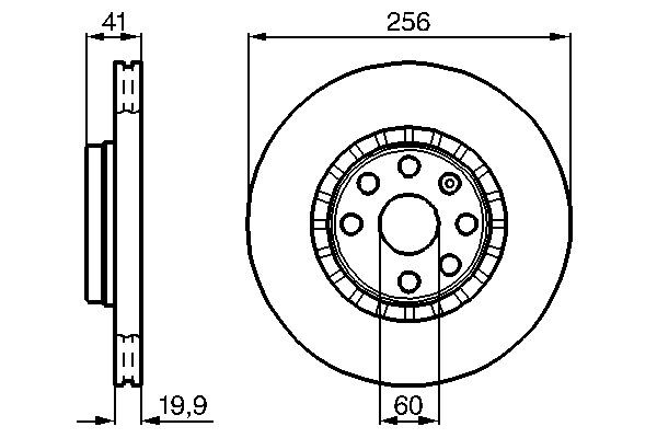Bremseskive BOSCH 0 986 478 535 BOSCH 0 986 478 535: Bremseskive Opel TIGRA 2000