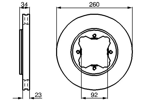 BOSCH Remschijf 0 986 478 568 BOSCH 0 986 478 568 Remschijf HONDA Accord IV Aerodeck (CB) 2.0 i 16V (CC9) 133 Pk 1993