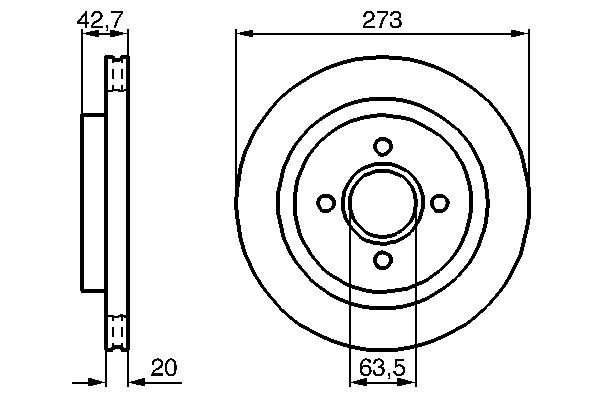 BOSCH Bremseskive 0 986 478 816 BOSCH 0 986 478 816 Bremseskive FORD Escort Mk5 Hatchback (GAL) RS 2000 150 hk 1992