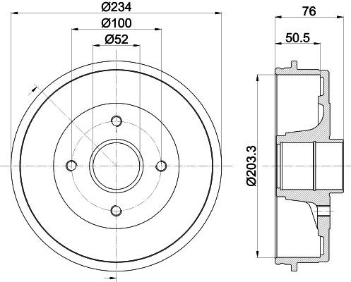 MINTEX Brake drum MBD261 NISSAN MINTEX brake drums MBD261