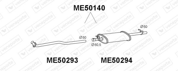 VENEPORTE Koncový tlmič výfuku ME50140 Zadný tlmič výfuku VENEPORTE Mercedes-Benz VITO ME50140