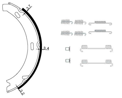 MINTEX Σετ σιαγόνων φρένων, χειρόφρενο MFR693 Χειρόφρενο MINTEX MERCEDES-BENZ MFR693