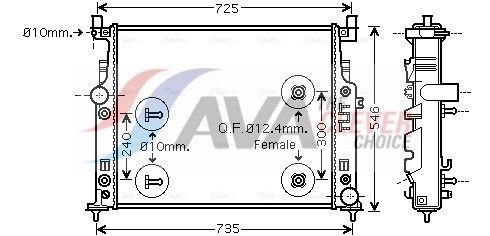 AVA COOLING SYSTEMS Radiateur du moteur MSA2436 Mercedes-Benz 190 Radiateur de refroidissement moteur AVA COOLING SYSTEMS MSA2436
