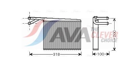 AVA COOLING SYSTEMS Siltummainis, Salona apsilde MSA6372 AVA COOLING SYSTEMS MSA6372 Salona apsildes radiators Mercedes Sprinter 2t cena