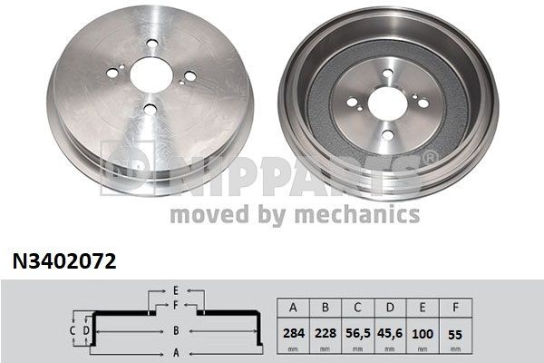 NIPPARTS Remtrommel N3402072 Remtrommel TOYOTA NIPPARTS N3402072