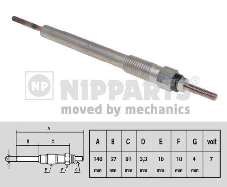 NIPPARTS Gloeibougie N5710507 N5710507 Gloeibougie NIPPARTS HONDA ACCORD