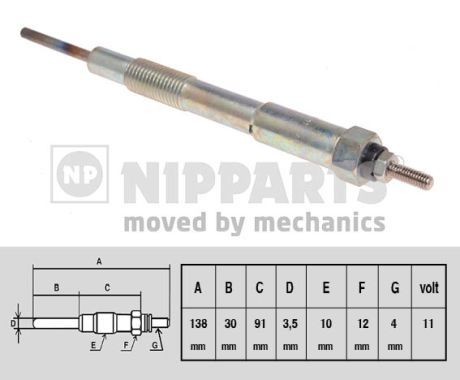 NIPPARTS Glühkerze N5713016 N5713016 Glühkerzen NIPPARTS MITSUBISHI LANCER