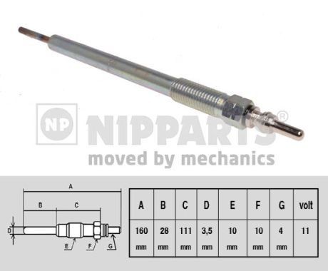 NIPPARTS Gloeibougie N5715019 Honda ACCORD Gloeibougies voor diesel NIPPARTS N5715019