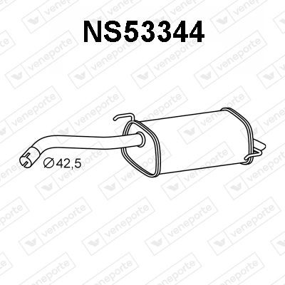 VENEPORTE Bakre ljuddämpare NS53344 NISSAN slutdämpare VENEPORTE NS53344