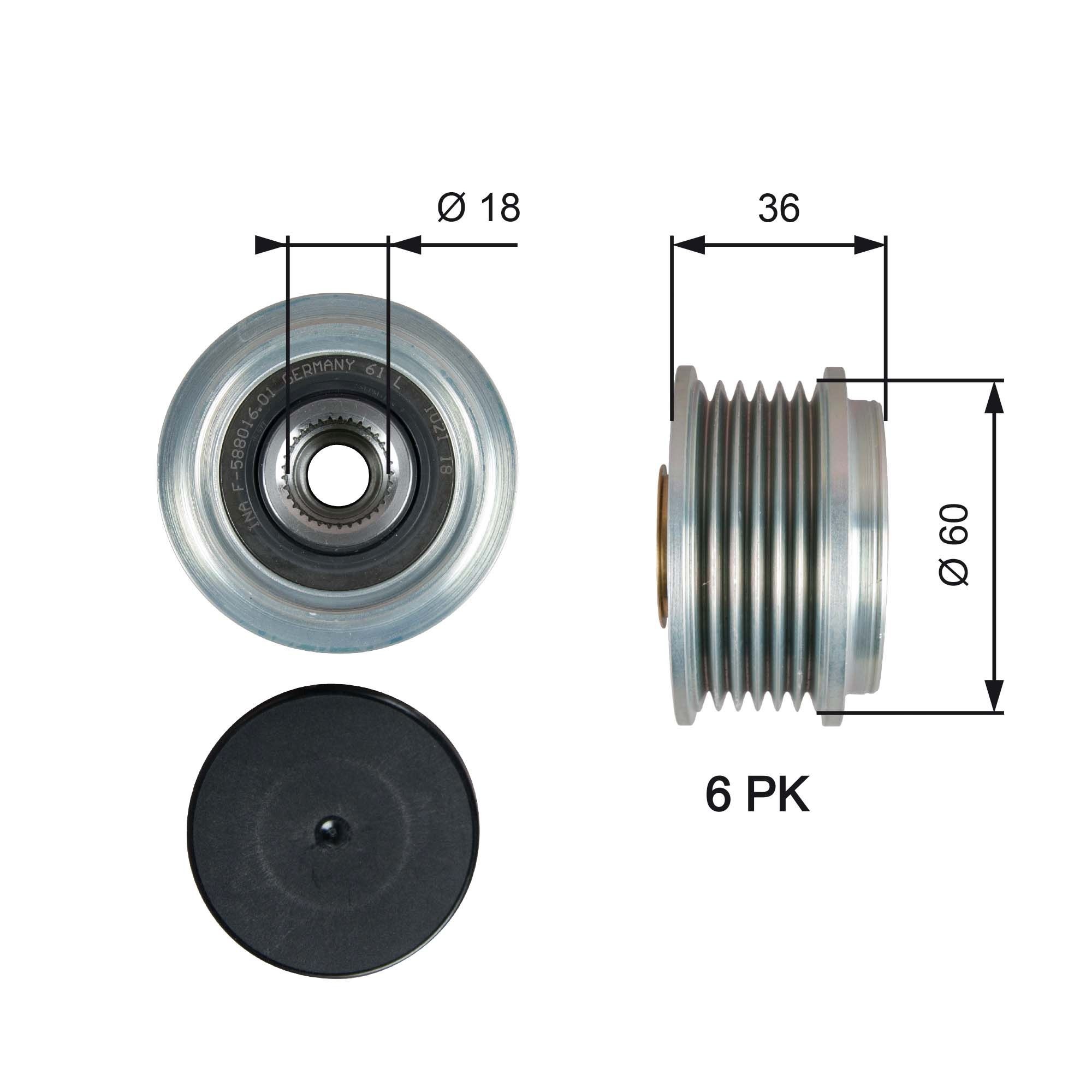 GATES Dynamopoelie OAP7215 Vrijloop poelie dynamo GATES LAND CRUISER OAP7215 goedkoop