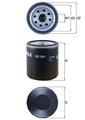 KNECHT Φίλτρο λαδιού OC 1291 Φίλτρο λαδιού KNECHT SEAT OC 1291