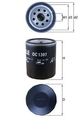 KNECHT Oliefilter OC 1397 OC 1397 Oliefilters FIAT COUPE KNECHT