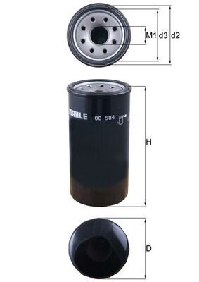 KNECHT Eļļas filtrs OC 584 Eļļas filtri DAEWOO KNECHT OC 584