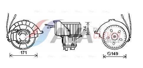AVA COOLING SYSTEMS Elektrisk motor, kupéfläkt OL8627 AVA COOLING SYSTEMS OL8627 Kupéfläkt Opel Astra G Kombi original