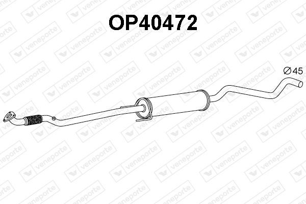 VENEPORTE Mittenljuddämpare OP40472 OPEL resonator avgassystem VENEPORTE OP40472