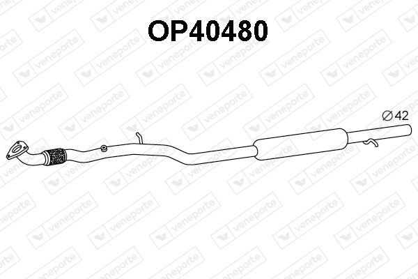 VENEPORTE Mittenljuddämpare OP40480 OPEL mellan ljuddämpare VENEPORTE OP40480