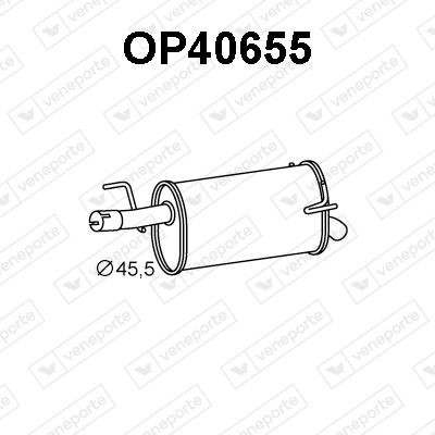 VENEPORTE Bakre ljuddämpare OP40655 OP40655 VENEPORTE Slutdämpare Opel