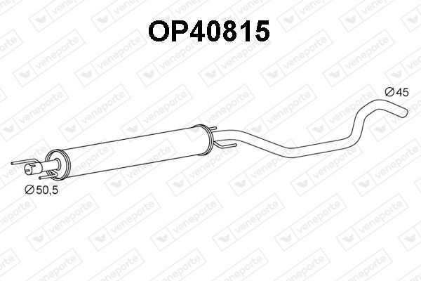 VENEPORTE Främre ljuddämpare OP40815 OPEL främre ljuddämpare VENEPORTE OP40815