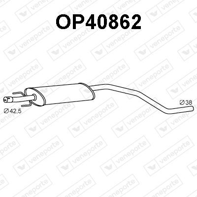 VENEPORTE Främre ljuddämpare OP40862 OPEL främre ljuddämpare VENEPORTE OP40862