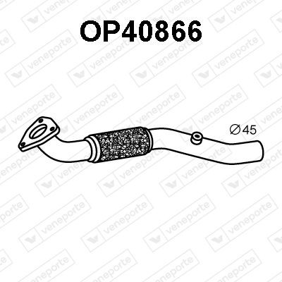 VENEPORTE Výfukové potrubie OP40866 Vyfukove potrubie VENEPORTE Opel ZAFIRA OP40866