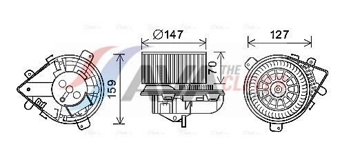 AVA COOLING SYSTEMS Elektromotor vnútorného ventilátora PE8395 cena Ventilátor kúrenia Fiat 179AX PE8395 AVA COOLING SYSTEMS