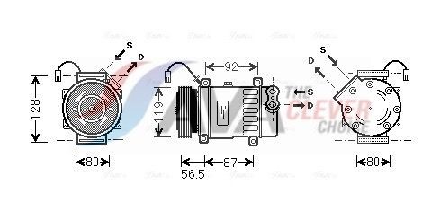 AVA COOLING SYSTEMS Kompresor klimatizácie PEAK036 Kompresor klimatizácie AVA COOLING SYSTEMS Peugeot 1007 PEAK036