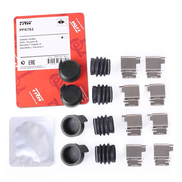TRW Kit accessori, pastiglia freno PFK763 TRW PFK763 Kit accessori, pastiglia freno Nissan NV400 Van prezzo