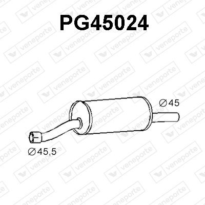 VENEPORTE Silencieux avant PG45024 Silencieux avant VENEPORTE ALFA ROMEO PG45024