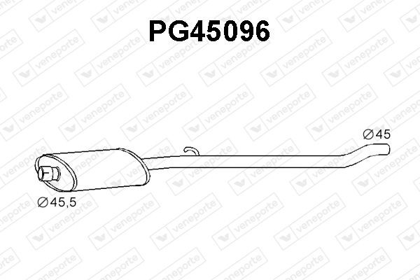 VENEPORTE Stredný tlmič výfuku PG45096 PG45096 VENEPORTE Stredný tlmič Peugeot lacné