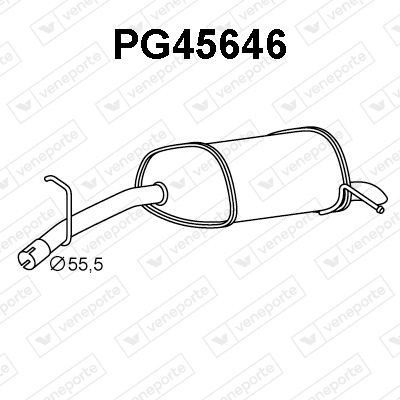 VENEPORTE Bakre ljuddämpare PG45646 PG45646 VENEPORTE japsdämpare Citroen BERLINGO