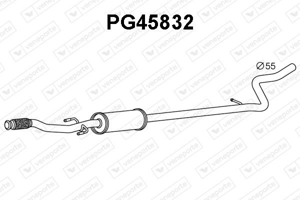 VENEPORTE Izplūdes gāzu priekšslāpētājs PG45832 PG45832 Izplūdes gāzu priekšslāpētājs PEUGEOT PARTNER VENEPORTE