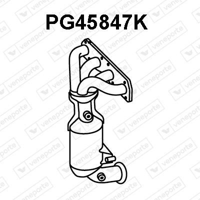 VENEPORTE Katalysatorbocht PG45847K Uitlaatspruitstuk VENEPORTE PEUGEOT PG45847K