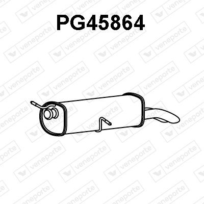 VENEPORTE Panela de escape traseira PG45864 Panela de escape VENEPORTE Peugeot 206 PG45864