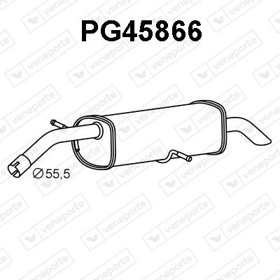 VENEPORTE Bakre eksospotte PG45866 Bakre lyddemper VENEPORTE DS4 PG45866 billige