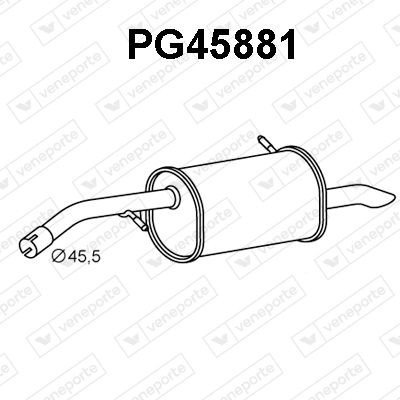 VENEPORTE Bakre ljuddämpare PG45881 PG45881 VENEPORTE japsdämpare CITROЁN BERLINGO