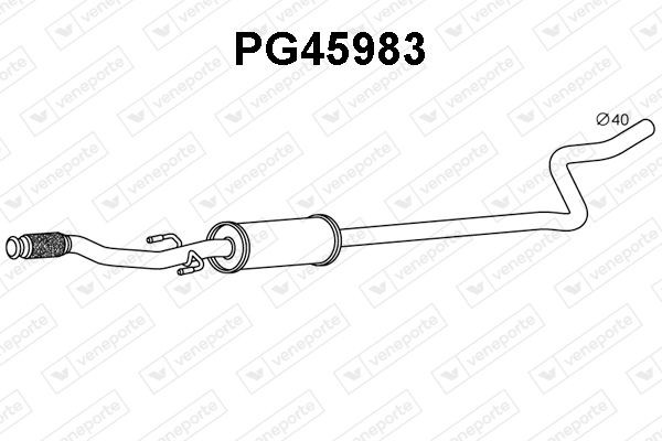 VENEPORTE Izplūdes gāzu priekšslāpētājs PG45983 PG45983 Izplūdes gāzu priekšslāpētājs PEUGEOT PARTNER VENEPORTE