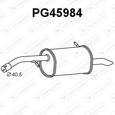 VENEPORTE Bakre eksospotte PG45984 Bakre lyddemper VENEPORTE 106 PG45984 billige