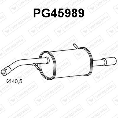 VENEPORTE Bagpotte PG45989 PG45989 Udstødning bagpotte PEUGEOT 206 VENEPORTE