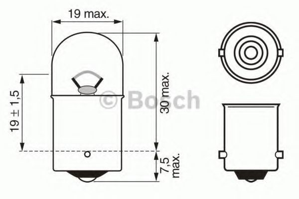 BOSCH Hõõgpirn, numbrivalgustus 1 987 302 283 Numbrivalgustus BOSCH Volkswagen TOUAREG 1 987 302 283