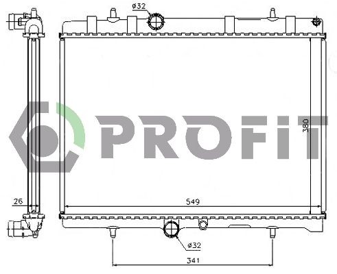 PROFIT Radiateur PR 0522A1 Radiateur van de motor PEUGEOT PROFIT PR 0522A1