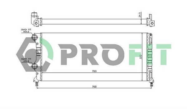 PROFIT Radiateur PR 2210A2 PR 2210A2 Radiator FIAT DUCATO PROFIT