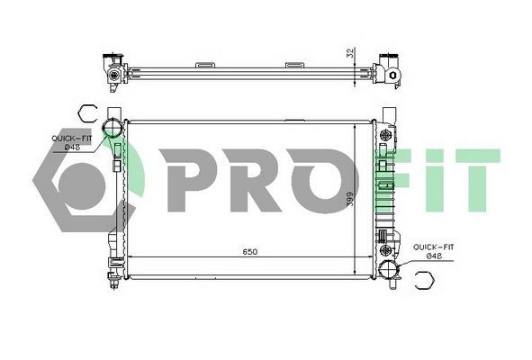 PROFIT Radiateur du moteur PR 3567A1 Radiateur de refroidissement moteur PROFIT MERCEDES-BENZ PR 3567A1