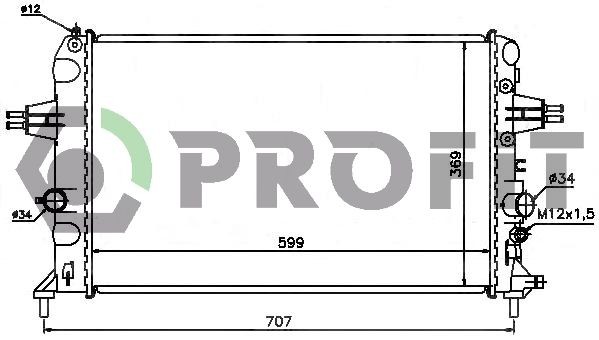 PROFIT Chladič motora PR 5054A2 PR 5054A2 PROFIT Chladič vody Skoda lacné