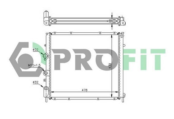 PROFIT Radiateur du moteur PR 6046A1 PR 6046A1 PROFIT Radiateur liquide de refroidissement Audi pas cher