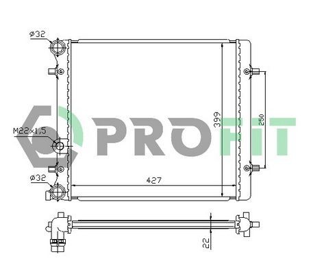 PROFIT Radiateur du moteur PR 9523A1 Radiateur de refroidissement moteur PROFIT 9-3 PR 9523A1 pas cher
