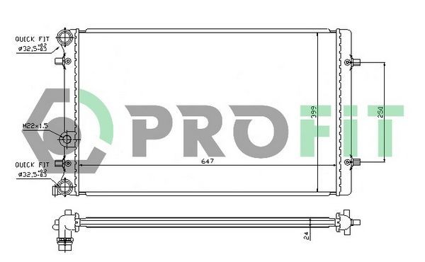 PROFIT Chladič motora PR 9523A2 Chladič motora PROFIT PASSAT PR 9523A2 lacné